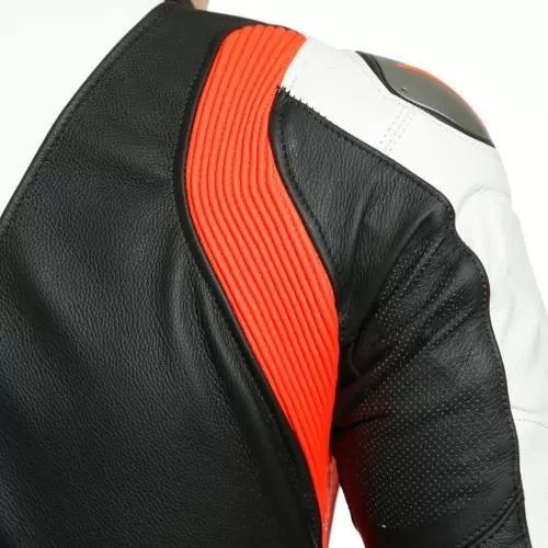 Dainese LAGUNA SECA 5 1pc Leather suit perf. black-white-red fluo