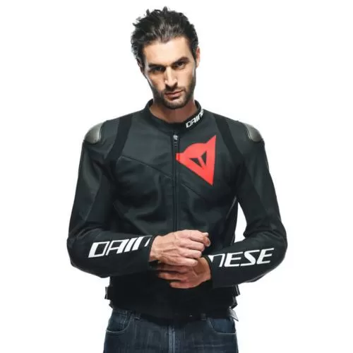 Dainese Lederjacke Sportiva schwarz - matt-schwarz