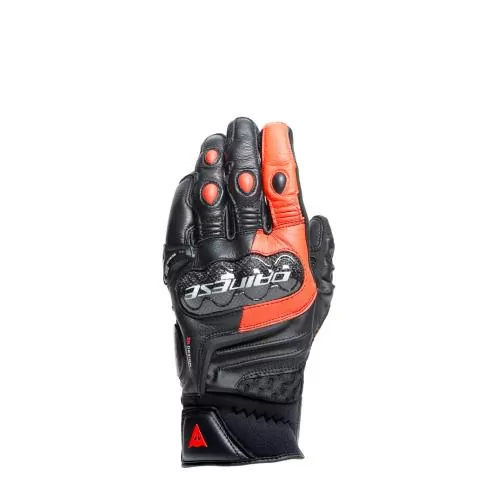 Dainese Leather Gloves Carbon 4 short black-fluo red