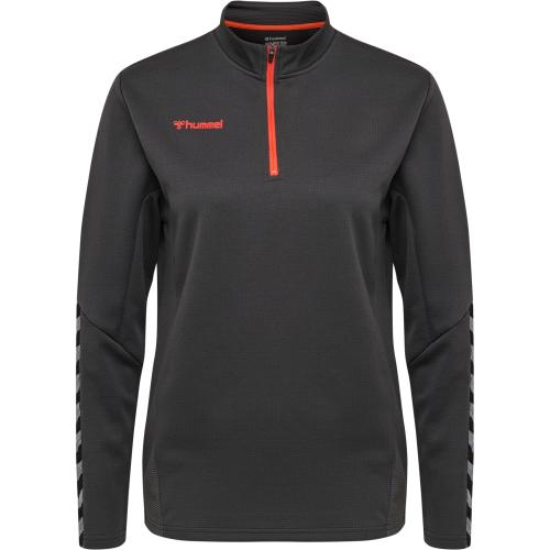 Preview: Hummel Hmlauthentic Half Zip Sweatshirt Woman - asphalt