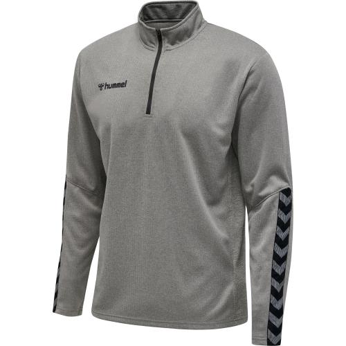Preview: Hummel Hmlauthentic Kids Half Zip Sweatshirt - grey melange