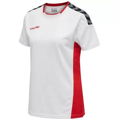 Hummel Hmlauthentic Poly Jersey Woman S/S - white/true red