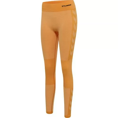 Hummel Hmlclea Seamless Mid Waist Tights - blazingorange/carrotcurl melan