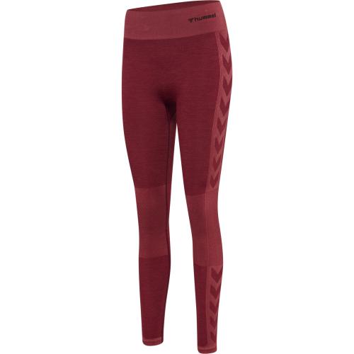 Preview: Hummel Hmlclea Seamless Mid Waist Tights - cabernet/apple butter melange