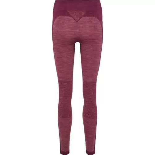 Hummel Hmlclea Seamless Mid Waist Tights - grape wine/crushed berry mel