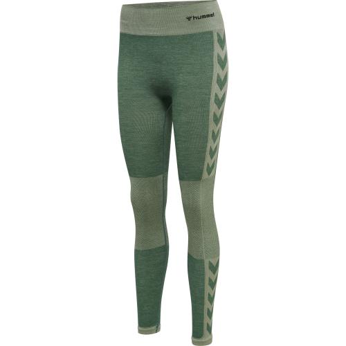 Preview: Hummel Hmlclea Seamless Mid Waist Tights - laurel wreath/lily pad melange