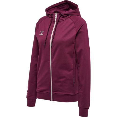 Preview: Hummel Hmlmove Grid Cot. Zip Hoodie Woman - grape wine