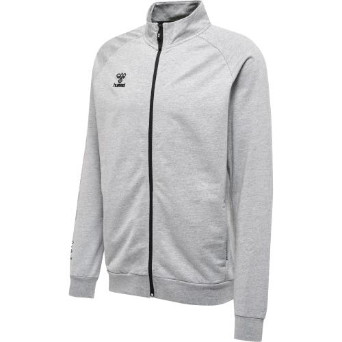 Preview: Hummel Hmlmove Grid Cot. Zip Jacket - grey melange