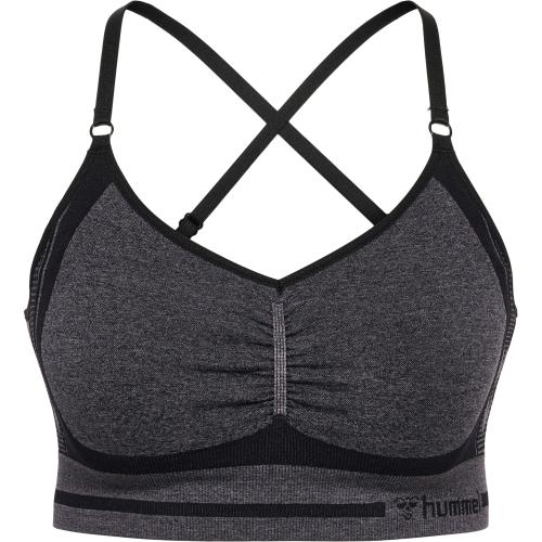 Preview: Hummel Hmlmt Lulu Seamless Scrunch Bra - black melange