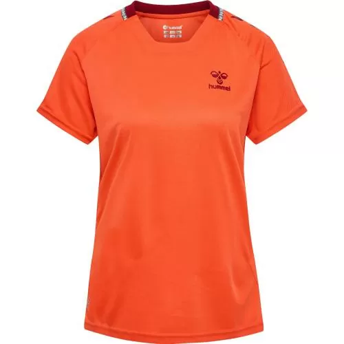 Hummel Hmlongrid Poly Jersey S/S Wo - nasturtium/rhubarb