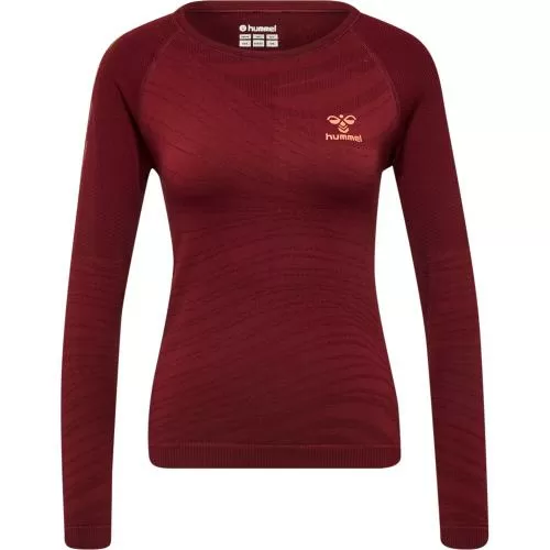 Hummel Hmlongrid Seamless L/S Wo - rhubarb/nasturtium