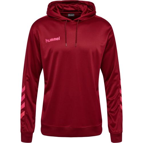 Preview: Hummel Hmlpromo Poly Hoodie - biking red/raspberry sorbet