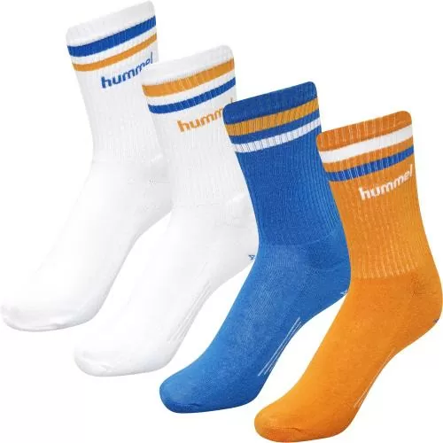 Hummel Hmlretro 4-Pack Socks Mix - white/blue/yellow