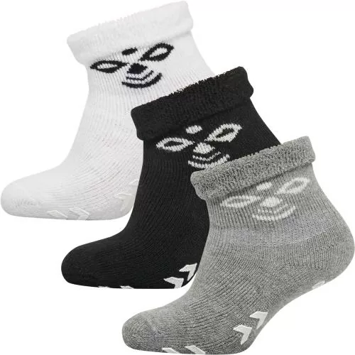 Hummel Snubbie Socks 3 Pk - black/grey melange/white
