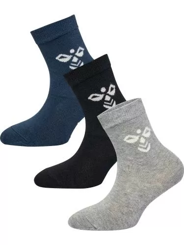 Hummel Sutton 3-Pack Sock - black/grey melange/blue nights