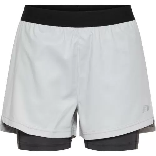 Hummel Women 2-In-1 Running Shorts - oyster mushroom