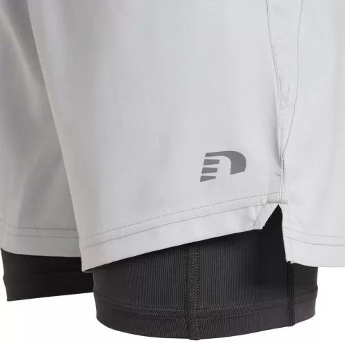 Hummel Women 2-In-1 Running Shorts - oyster mushroom