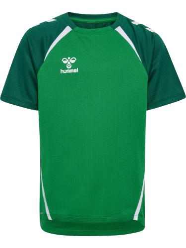 Preview: Hummel Hmllead 2.0 Jersey S/S Kids - jelly bean/evergreen