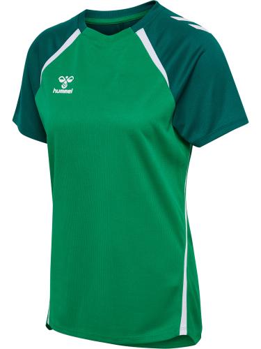 Preview: Hummel Hmllead 2.0 Jersey S/S Woman - jelly bean/evergreen
