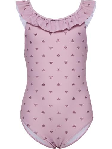 Preview: Hummel hmlJr Bee Aop Frill Swimsuit - mauve shadow