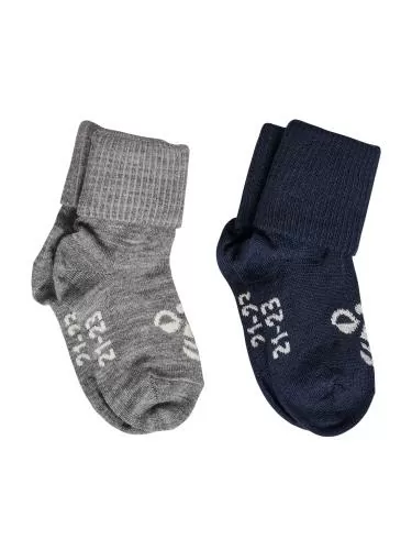Hummel hmlMini Wool 2-Pack Socks - dress blues/grey melange