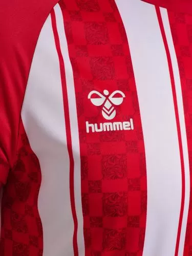 Hummel hmlMatch Striped Jersey S/S - true red/white