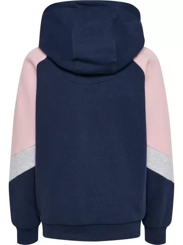 Hummel Hmljr Loose Blocked Hoodie - Dress Blue/Roseate Spoonbill