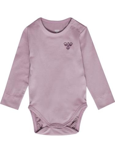 Preview: Hummel Hmlmini 2-Pack Body L/S - Black Plum/Sea Fog
