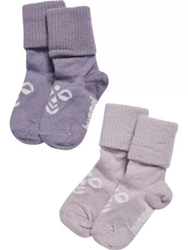 Hummel Hmlmini Wool 2-Pack Socks - Gray Ridge/Cloud Gray