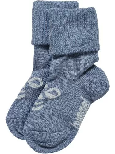 Hummel Hmlmini Wool 2-Pack Socks - Ombre Blue/Flint Stone