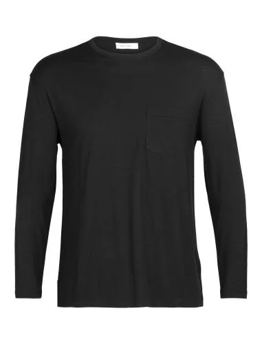 Icebreaker Men Granary LS Pocket Tee - black