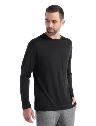Preview: Icebreaker Men Granary LS Pocket Tee - black