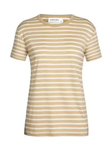 Icebreaker Women Granary SS Tee Stripe - sand/ecru hthr/s