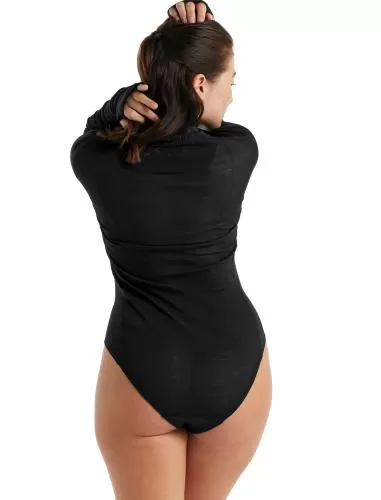 Icebreaker Women Queens LS High Neck Bodysuit - black