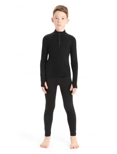 Icebreaker Kids 260 Tech LS Half Zip - black