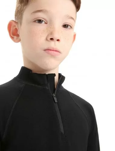 Icebreaker Kids 260 Tech LS Half Zip - black