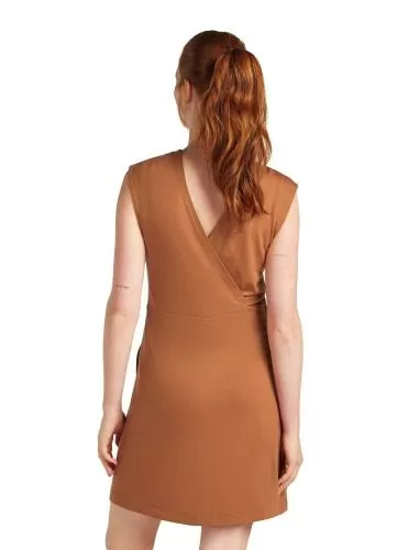 Icebreaker W Mer 200 Granary Sleeveless V Neck Dres - dusty clay