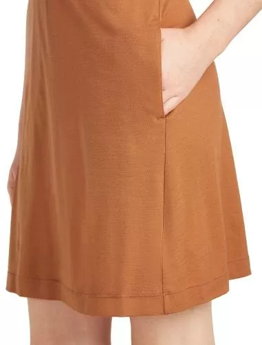 Icebreaker W Mer 200 Granary Sleeveless V Neck Dres - dusty clay