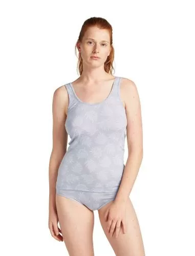 Icebreaker W Mer 150 Siren Tank Fresh Ferns AOP - grey quartz
