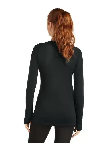 Icebreaker W Mer 125 ZoneKnit LS Crewe - black