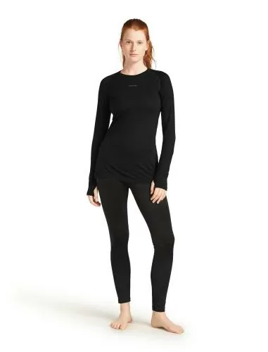 Icebreaker W Mer 125 ZoneKnit LS Crewe - black