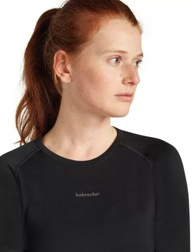 Icebreaker W Mer 125 ZoneKnit LS Crewe - black