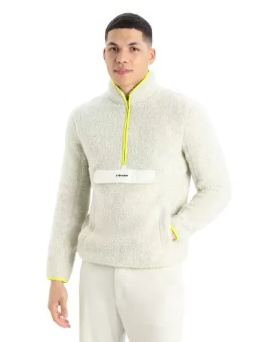 Icebreaker Men RealFleece High Pile LS Half Zip - ecru hthr