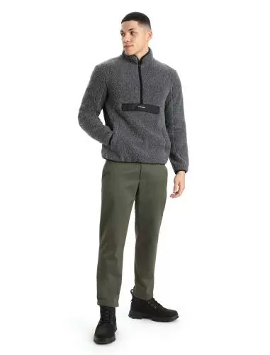 Icebreaker Men RealFleece High Pile LS Half Zip - gritstone hthr