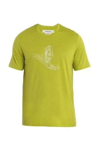 Icebreaker Men Tech Lite II SS Tee Skiing Yeti - bio lime