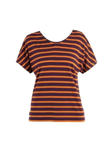 Icebreaker Women Drayden Reversible SS Top Stripe - nightshade