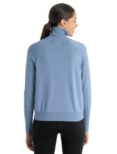 Icebreaker Women MerinoFine Luxe LS High Neck Sweater - kyanite