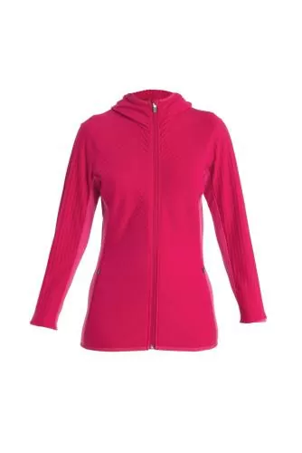 Icebreaker Women Descender LS Zip Hood - electron pink