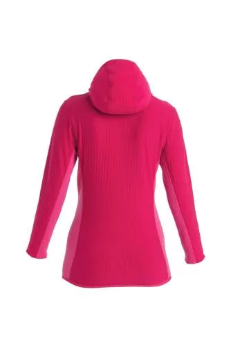 Icebreaker Women Descender LS Zip Hood - electron pink