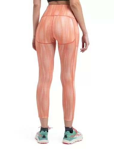 Icebreaker Women Merino 260 Fastray II 25" High Rise Tights Light Reflections AOP - tang